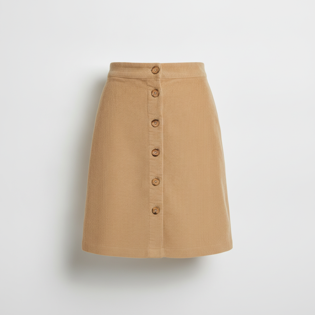 Corduroy Mini Skirt — Sand product photo