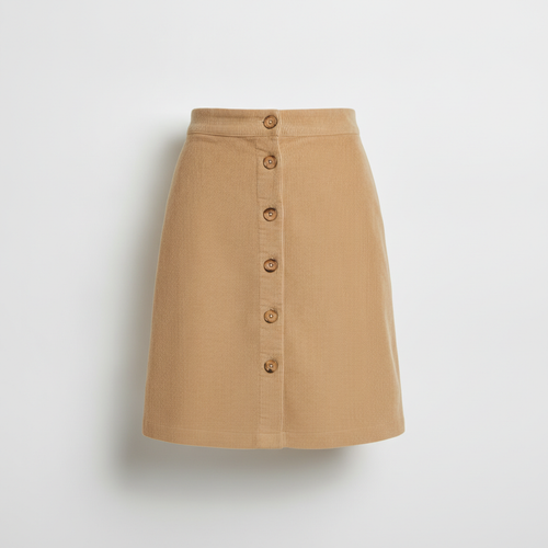 Corduroy Mini Skirt — Sand product photo