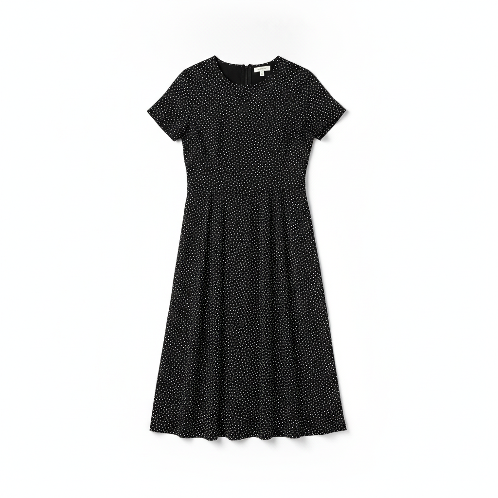Polka Dot Midi Dress — Noir product photo
