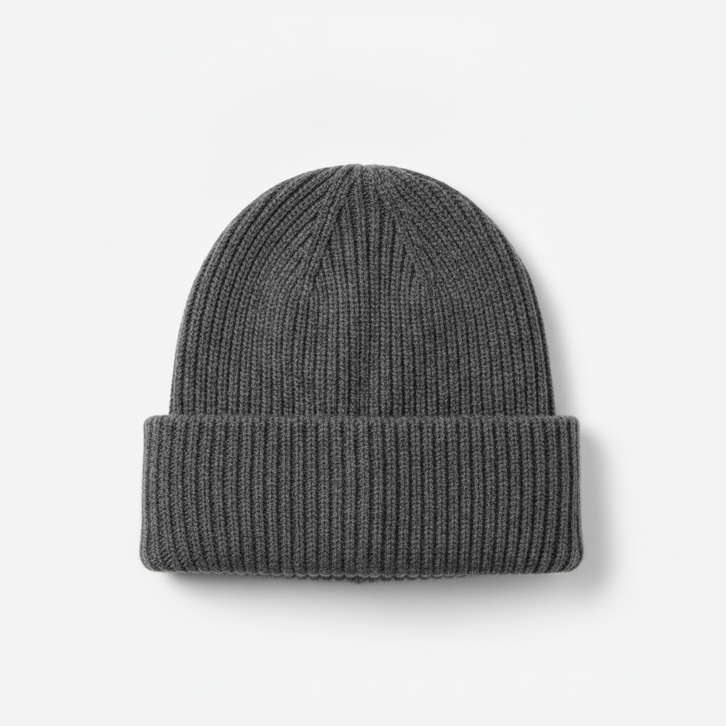 Ribbed Beanie — Charcoal product photo