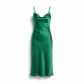 Silk Slip Dress — Emerald product photo