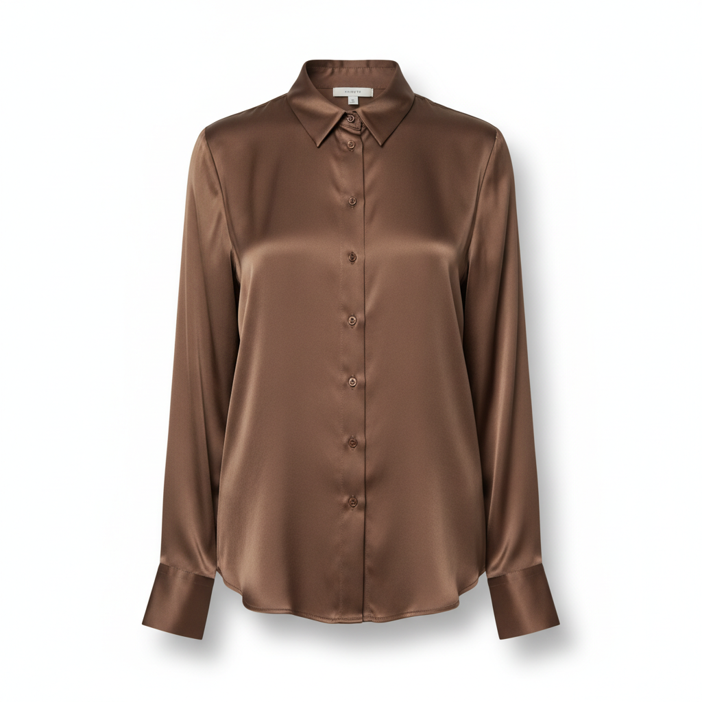 Silk-Touch Blouse — Mocha product photo