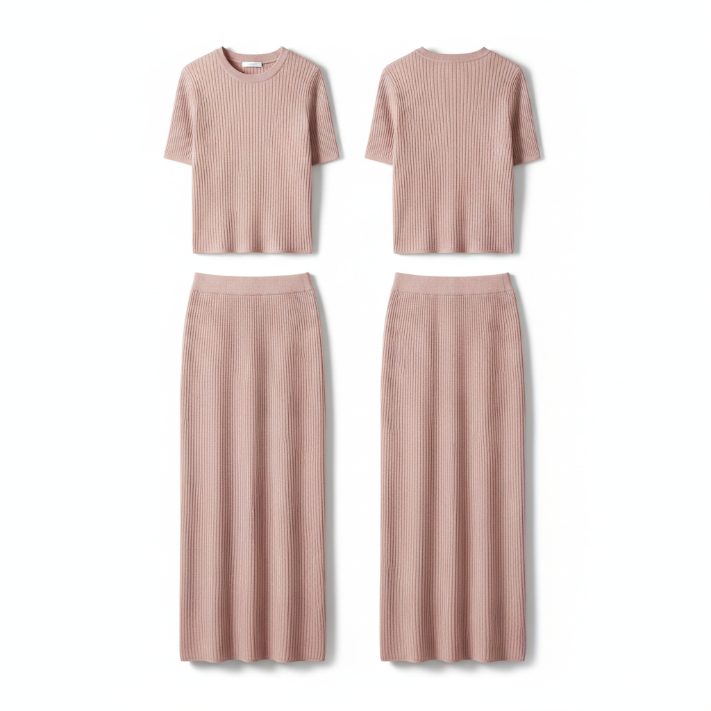 Two-Piece Knit Set — Blush product photo